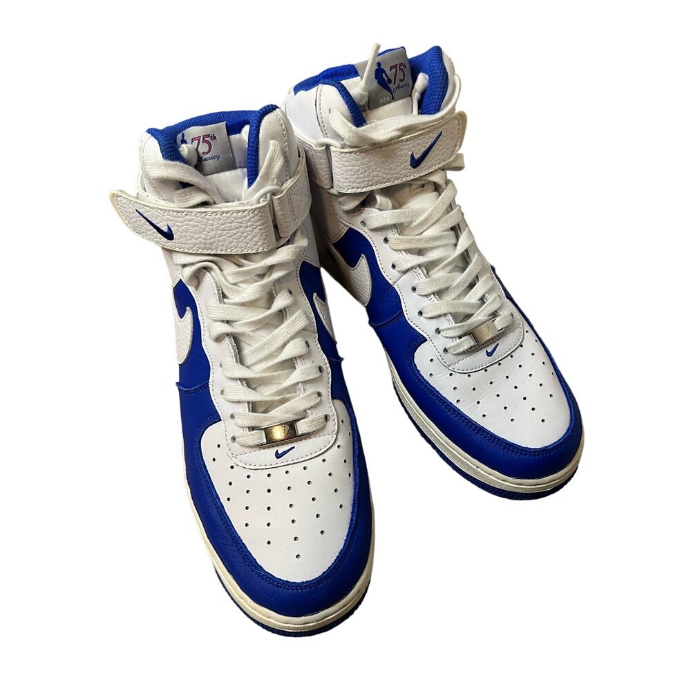 Nike Air Force 1 NBA 75th White Blue Sneakers Sz 11 L - Picture 2 of 14